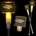9" Amber Yellow Square Light-Up Cocktail Stirrers